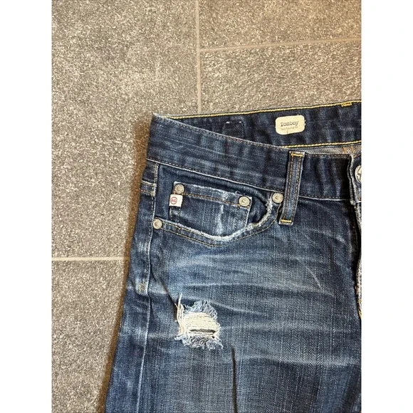 Adriano Goldschmied Jeans Womens 25 R Blue Tomboy Boyfriend Dark Wash Denim - Picture 4 of 16